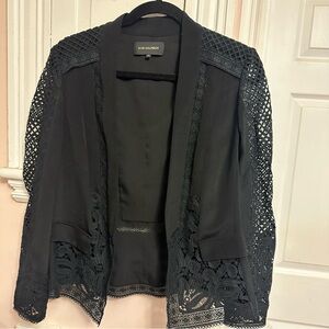 Kobi Halperin Black Lace Blazer with Mesh Detailing